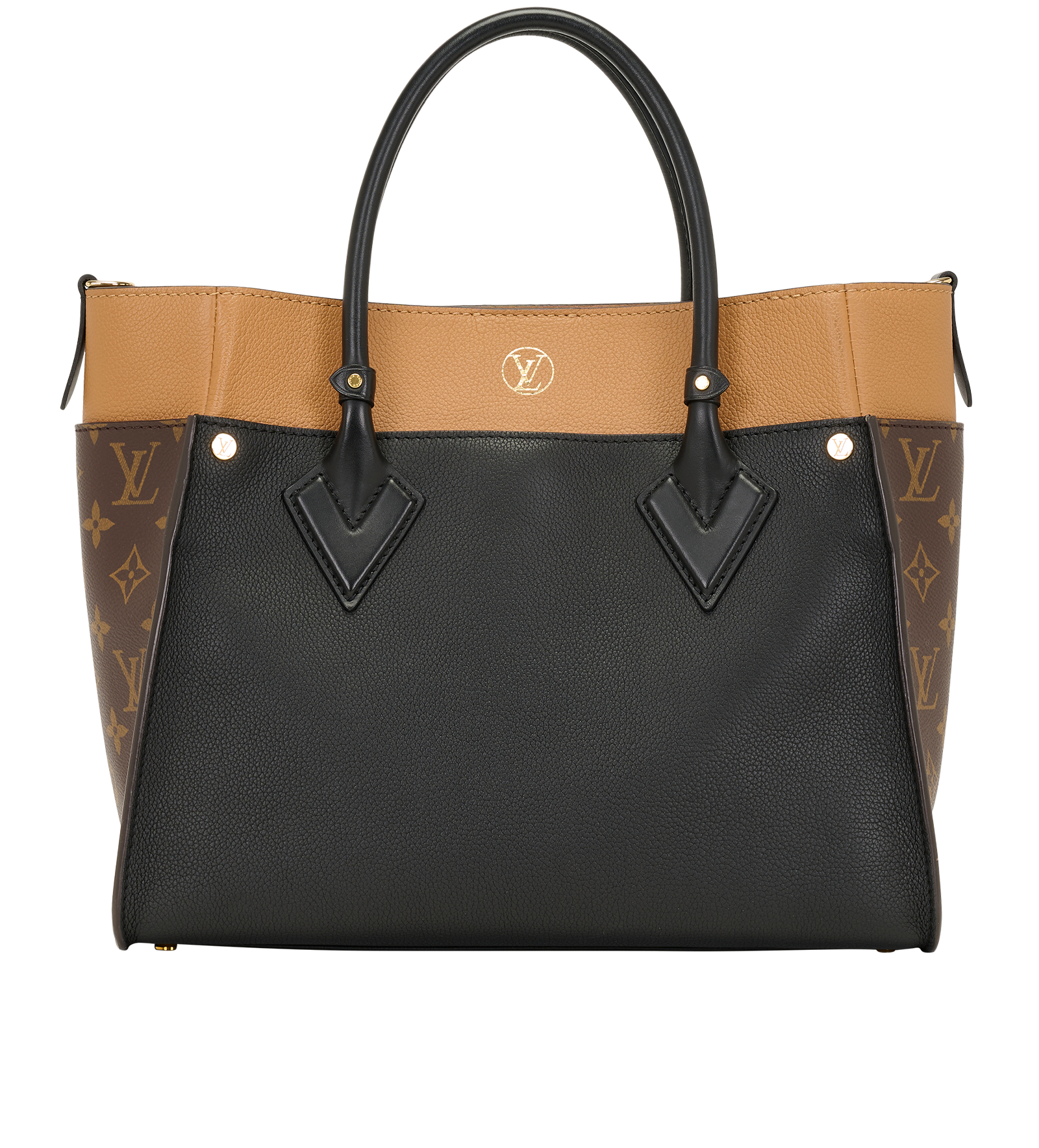 On My Side, &pound;2,500, Handbags, Beige/Black/Brown, Canvas/Leather, Back view